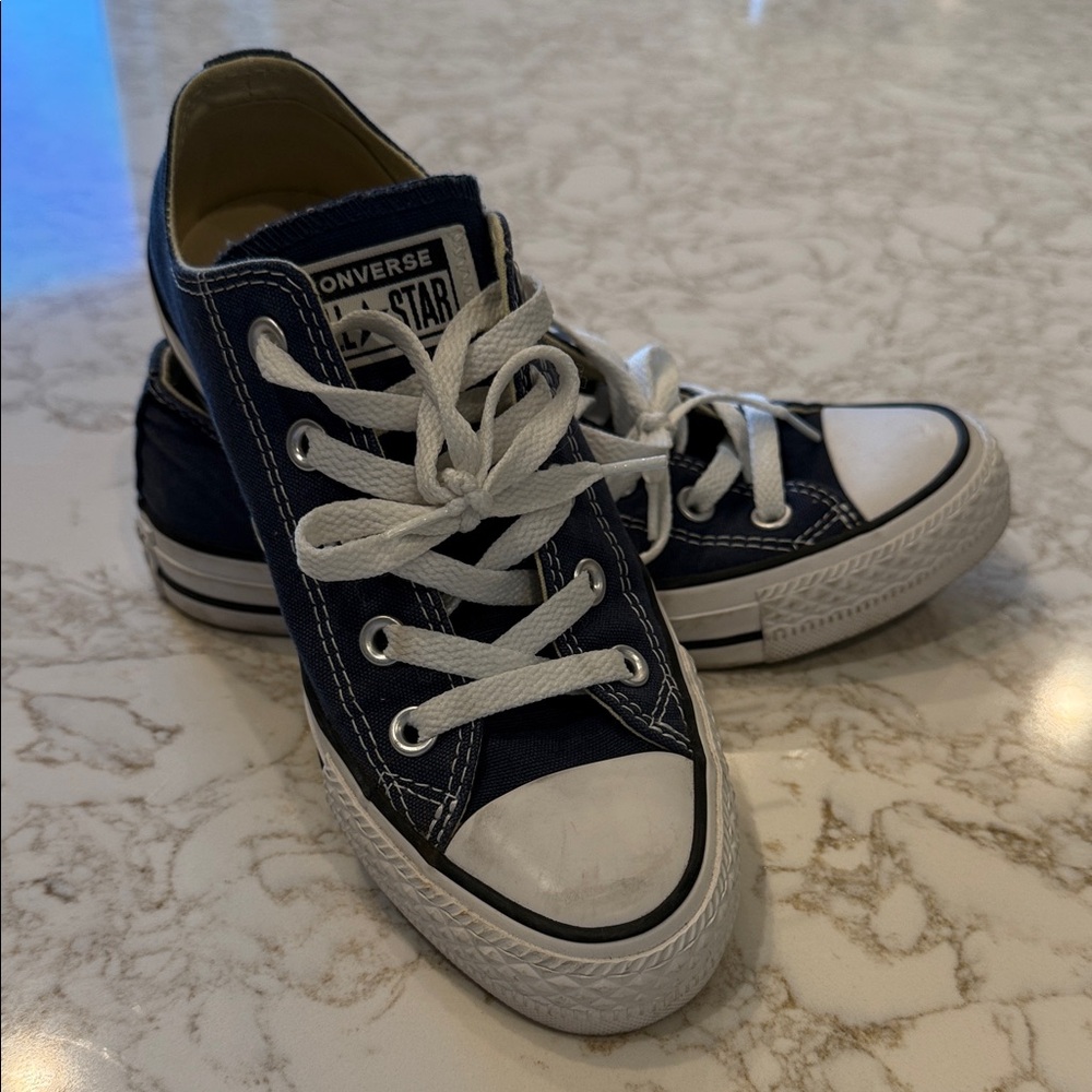 Converse Navy Blue and White Sneakers
